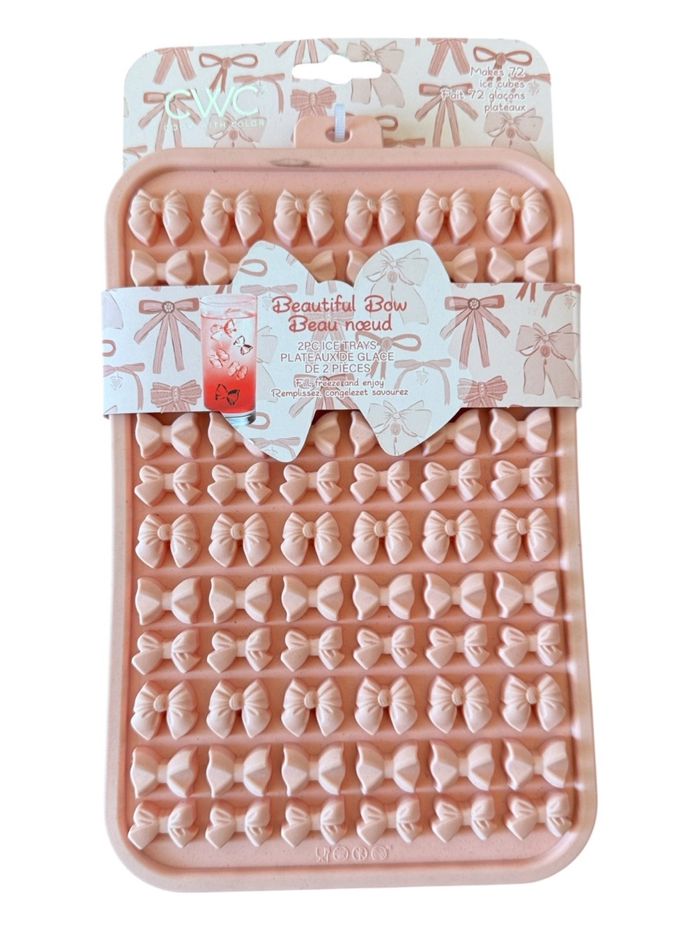Mini Bow Silicone ice or chocolate Mold Light Pink
